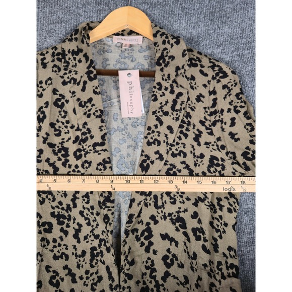 Philosophy Republic Clothing Leopard Print Open Front Long Sleeve Cardigan Sz S - Picture 5 of 8